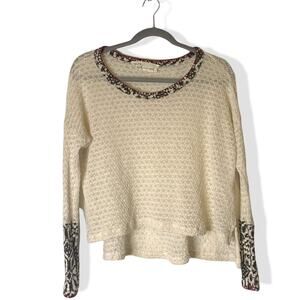 Vintage Havana Top Long Sleeve Knit Crochet Cropped Top SMALL Style CB5001